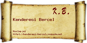 Kenderesi Bercel névjegykártya